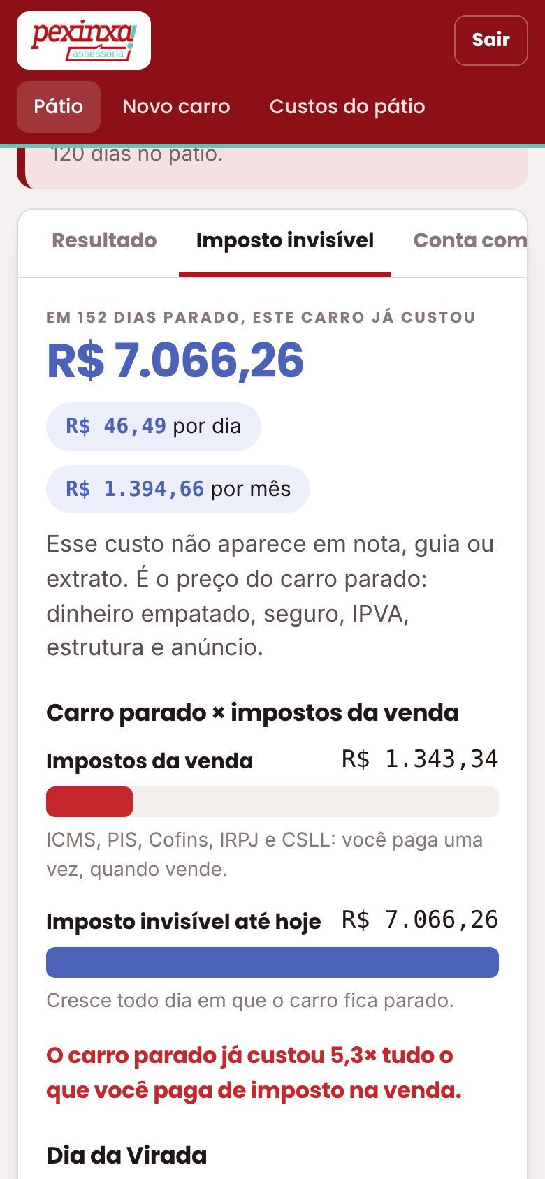 Imposto invisível no app